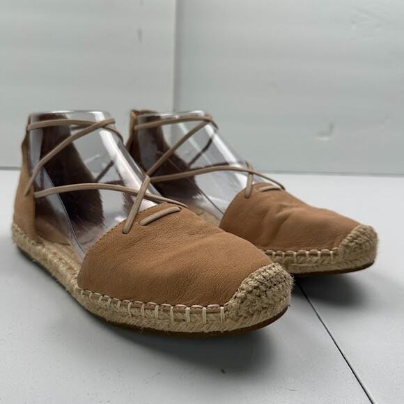Eileen Fisher Shoes - Eileen Fisher Sandals Womens 6.5 Tan Lace Espadrille Resort Quiet Luxury Boho